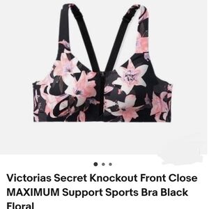 Victoria's Secret Black Floral Sports Bra